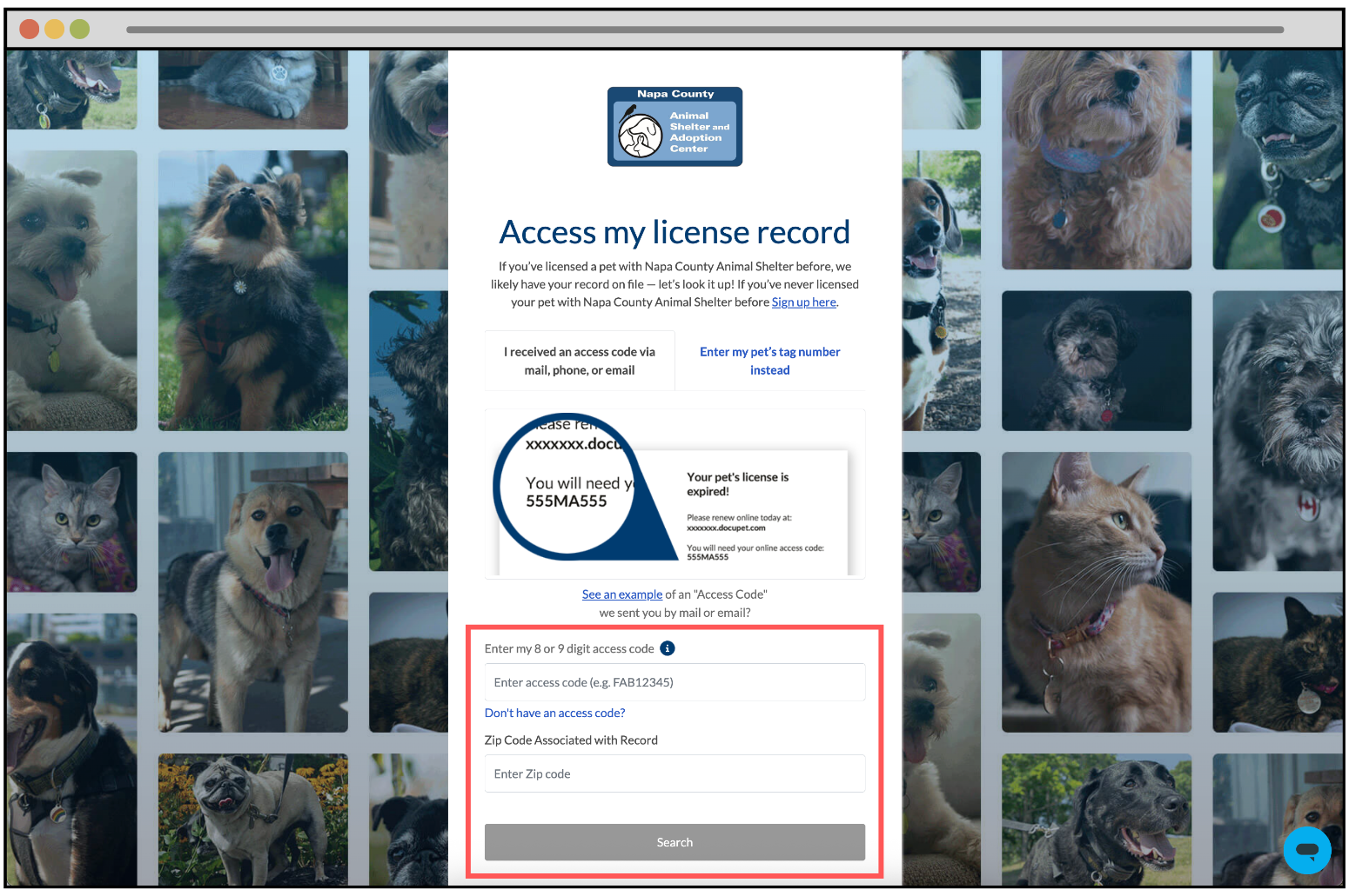 How do I use my online Access Code? – DocuPet