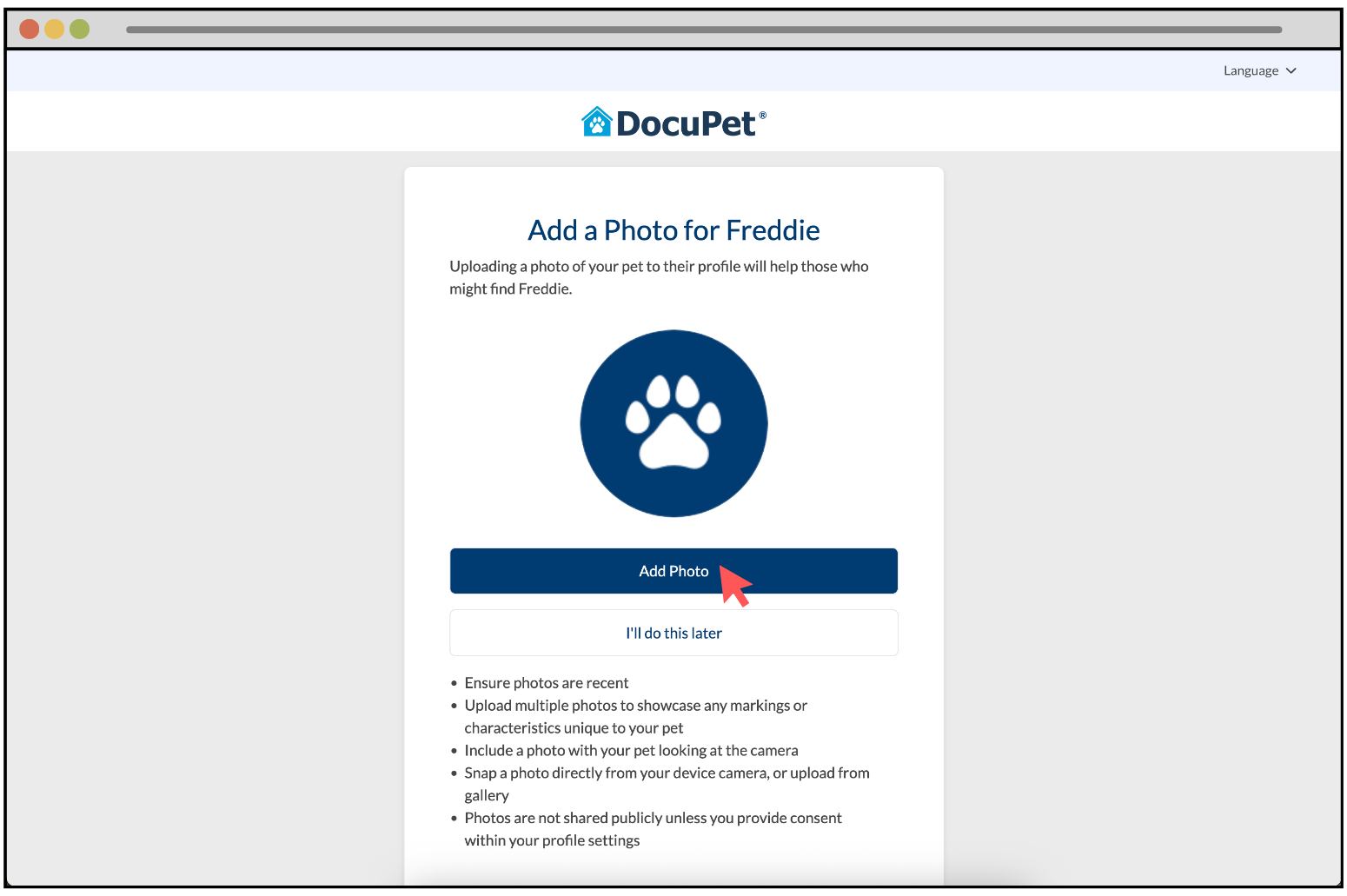 How do I add or remove a photo of my pet? – DocuPet